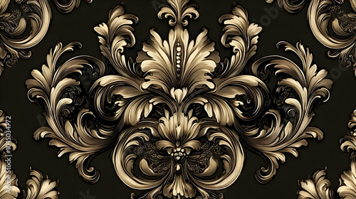 Gold Ornamental Pattern Ill...