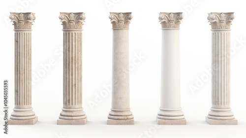 Marble pillars architecture ancient columns.