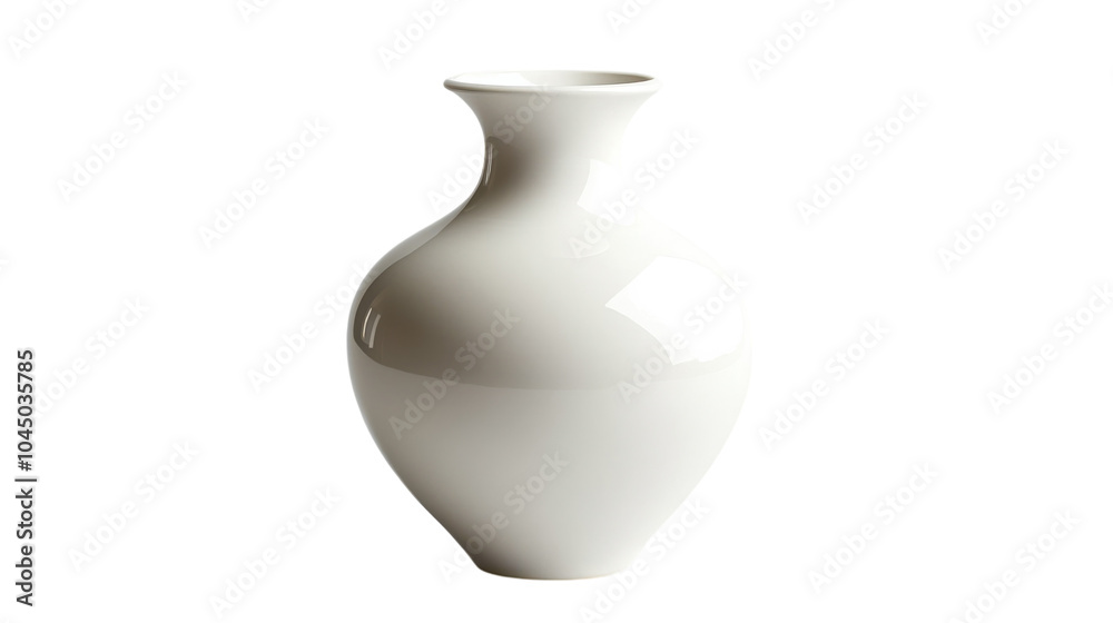 Elegant white vase showcasing smooth curves and minimalist design on a clean surface