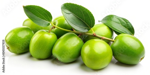 Wallpaper Mural Ziziphus Mauritiana - Indian Jujube on White Background, Delicious Fruit, Nutritional Benefits, Healthy Snack, Tropical Delight, Botanical Interest, Nature's Bounty, Fresh Produce Torontodigital.ca