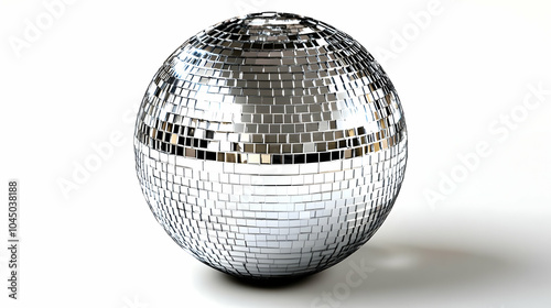 Silver Disco Ball 3D Render