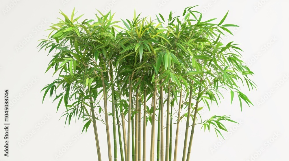 Detailed 3D Rendering of Lush Bamboo Plant Detailed 3D Rendering of Lush Bamboo Plant