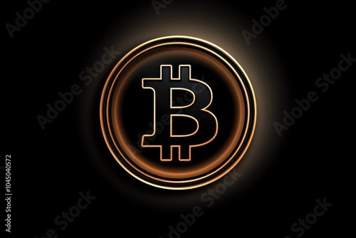 Bitcoin logo in a circle on a black background - Backgrounds