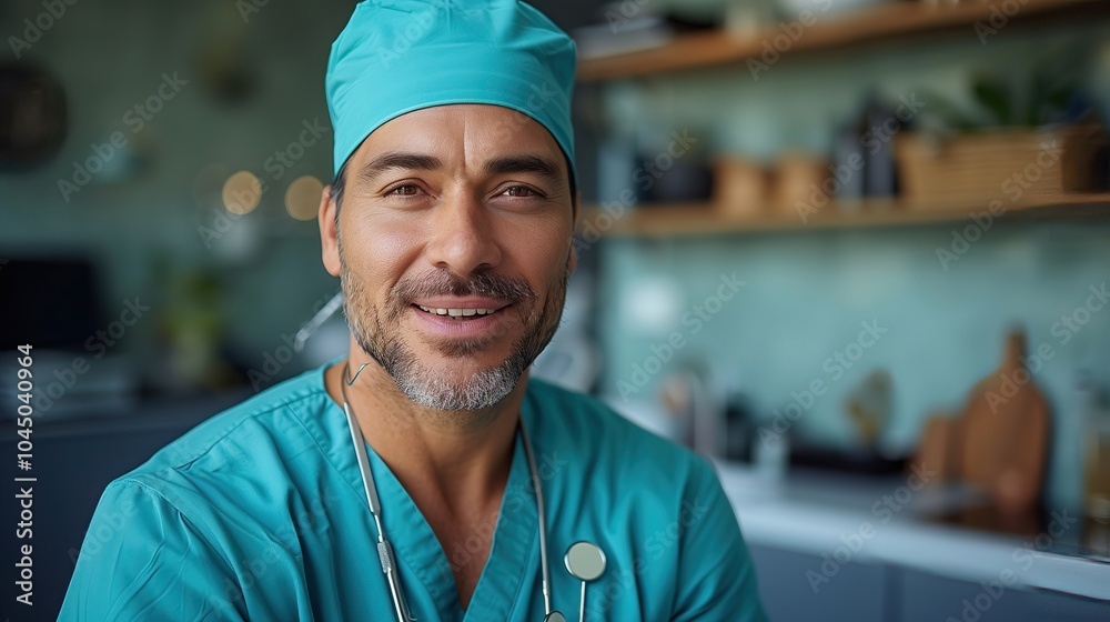 Dentist in Scrubs with Dental Tools, confident and approachable, standing in a clinical setting, ready to provide care, emphasizing professionalism and expertise. Dentist in Scrubs with Dental Tools, confident and approachable, standing in a clinical setting, ready to provide care, emphasizing professionalism and expertise.