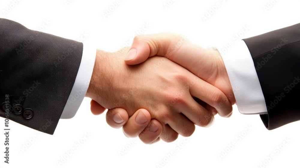 Close-Up of a Firm Handshake Between Two Businessmen Close-Up of a Firm Handshake Between Two Businessmen