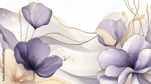 Purple Flowers Illustration...