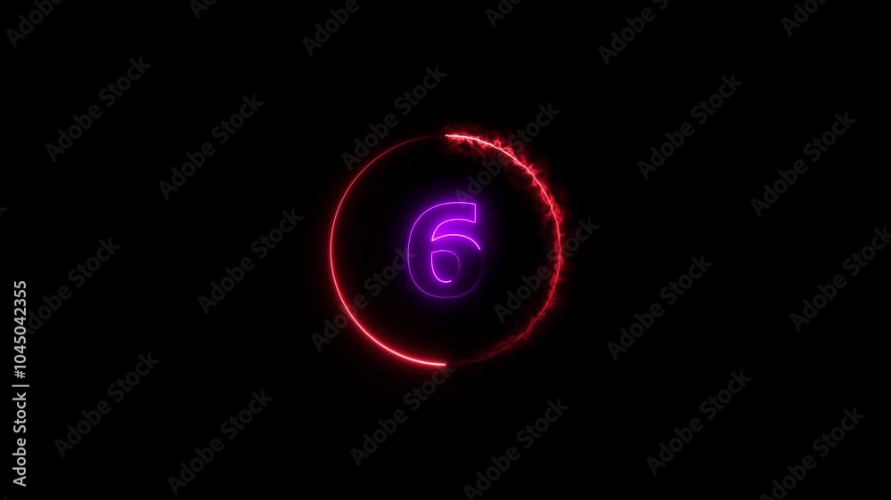Abstract glowing neon light countdown timer purplecolor animation. countdown icon 0 to 10 animation on black background.
Abstract glowing neon light countdown timer purplecolor animation. countdown icon 0 to 10 animation on black background.