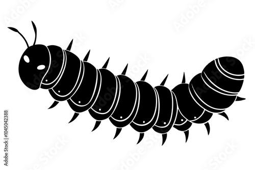 caterpillar silhouette vector illustration white background