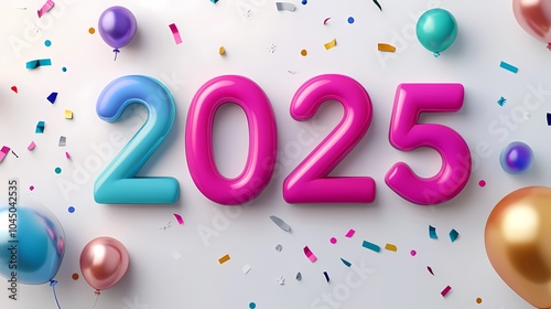 New Year illustration theme 2025 poster background 