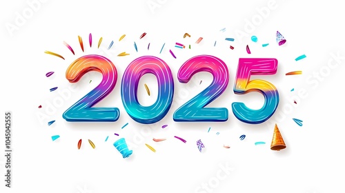 New Year illustration theme 2025 poster background 