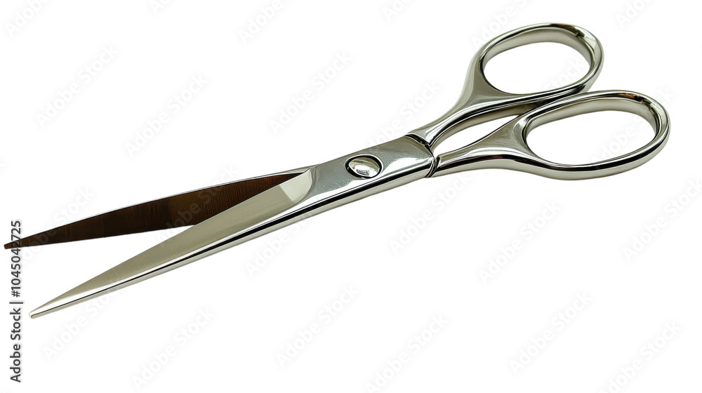 Shiny stainless steel scissors resting on a neutral surface ready for crafting tasks Shiny stainless steel scissors resting on a neutral surface ready for crafting tasks
