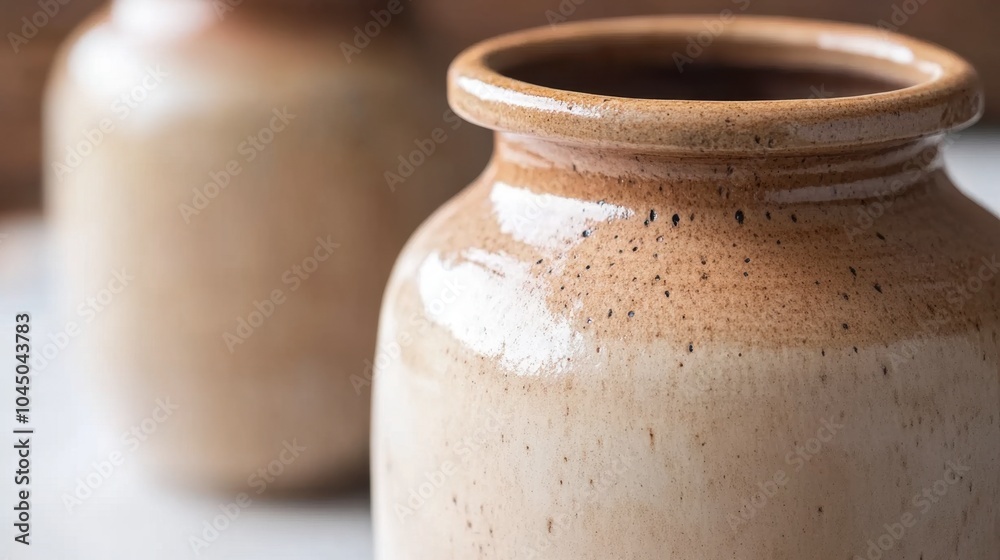 Handmade Pottery Jar with Rustic Finish Handmade Pottery Jar with Rustic Finish