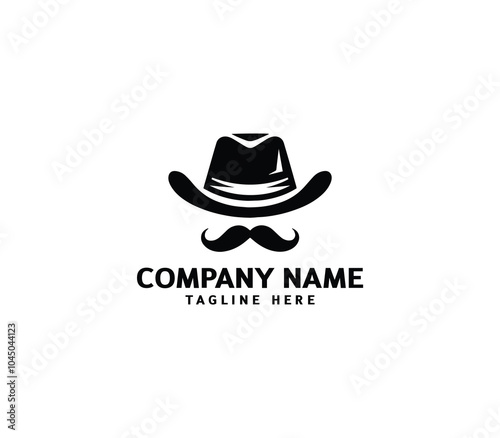 Vector cowboy leather hat logo design. Modern hat logo design. Hat silhouette logo template
