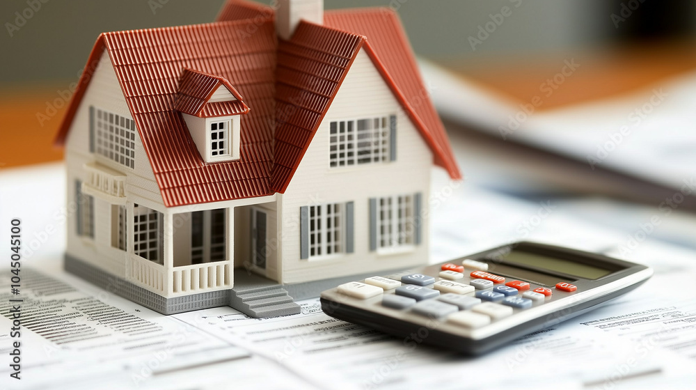 Mortgage Calculation with Model House and Financial Documents
Mortgage Calculation with Model House and Financial Documents
