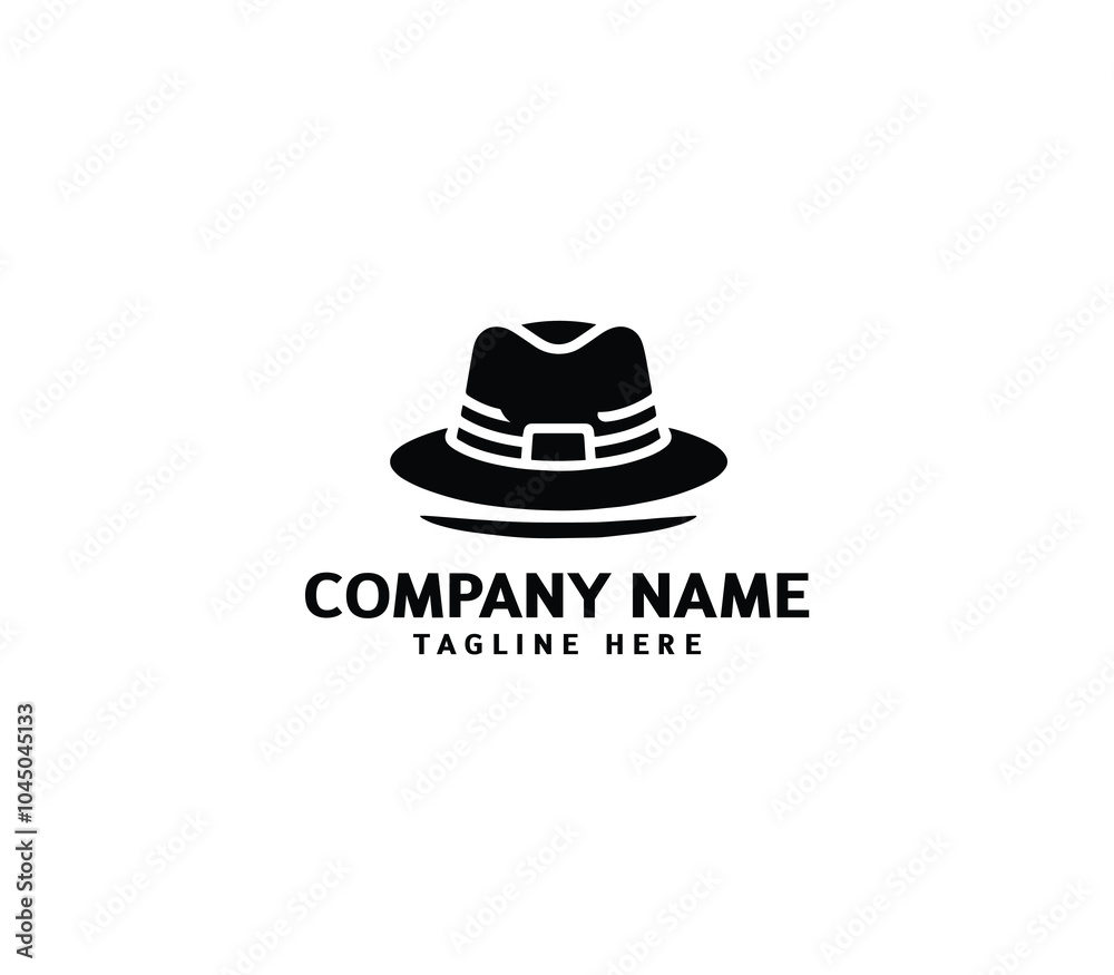 Vector cowboy leather hat logo design. Modern hat logo design. Hat silhouette logo template Vector cowboy leather hat logo design. Modern hat logo design. Hat silhouette logo template