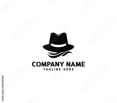 Vector cowboy leather hat logo design. Modern hat logo design. Hat silhouette logo template