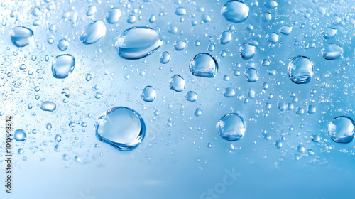 Water Droplets on Blue Background - Macro Photography