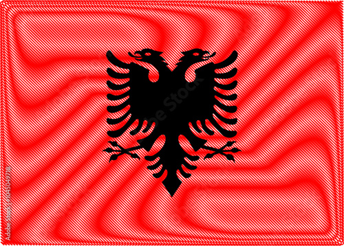 Albania Independence Day November 28. Scribble style Albania flag vector background. Poster, card, banner.