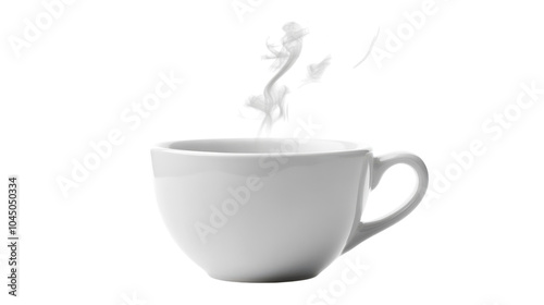 A warm cup of coffee releasing fragrant steam on a chilly morning at a cozy kitchen table