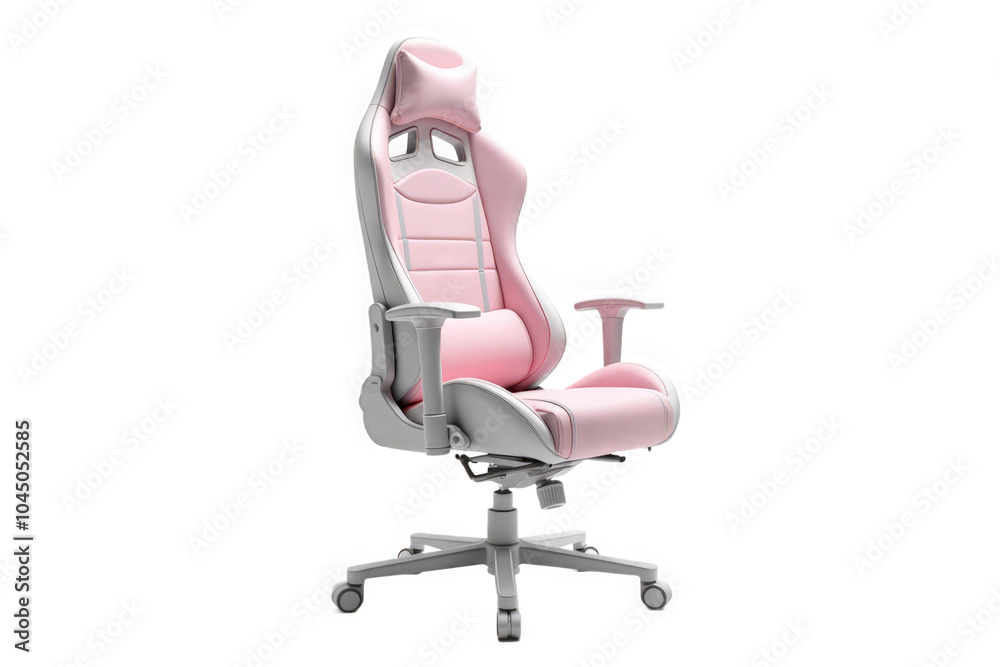 Modern Pink and White Gaming Chair - isolated on transparent Modern Pink and White Gaming Chair - isolated on transparent
