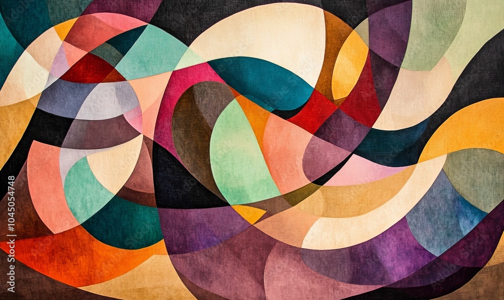 Fototapeta premium Abstract art with colorful overlapping shapes.