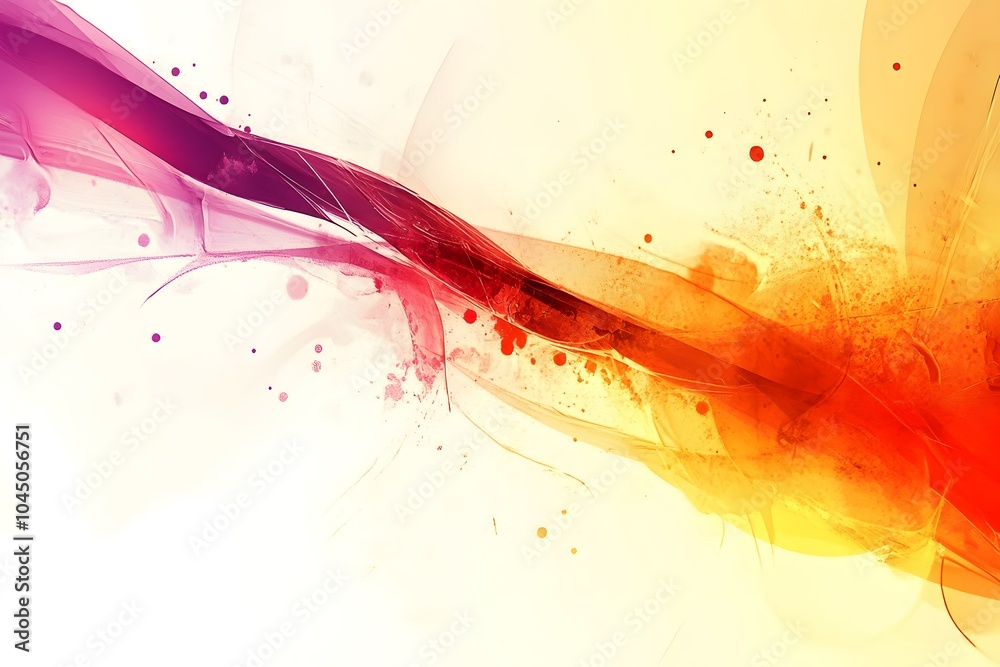 Obraz premium This composition features an abstract design showcasing flowing waves in vibrant red, orange, and pink, blending seamlessly against a gentle white backdrop