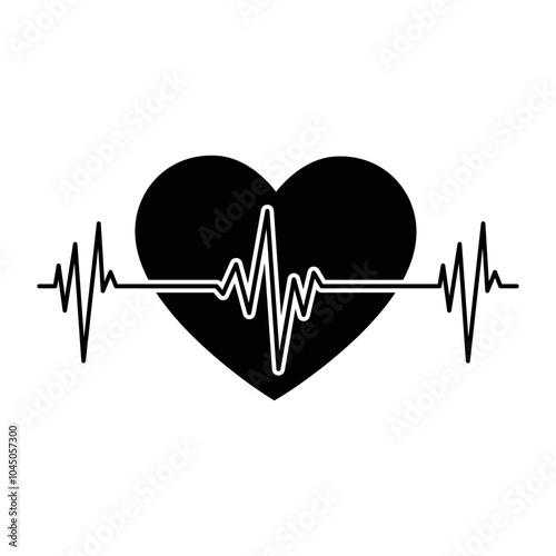 Pulse icon vector. Heartbeat illustration sign. Heart rhythm symbol. Cardiology logo.