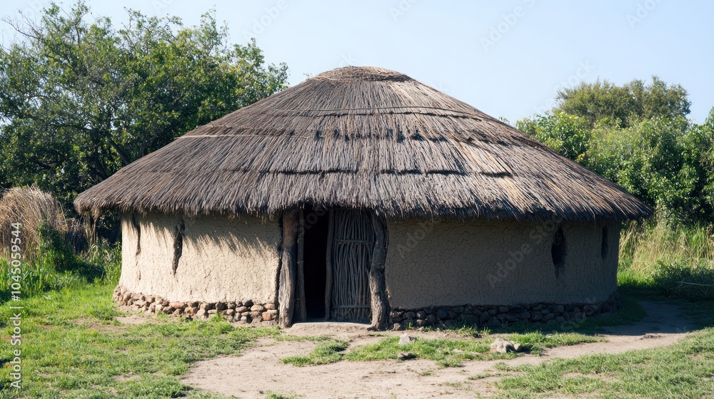 Zulu traditional homestead architecture, showcasing the unique circular designs of huts made from natural materials Zulu traditional homestead architecture, showcasing the unique circular designs of huts made from natural materials
