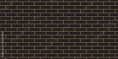	
Abstract bathroom wall and floor brick wall texture background. black brick vector illustration texture of the wall with masonry Bricks laid in rows background.	