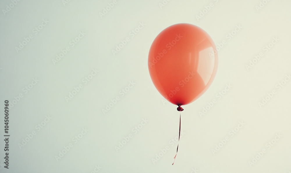 Red balloon floating in the air
