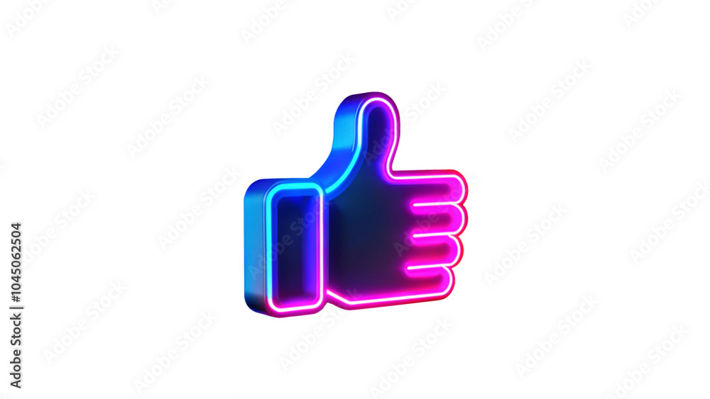 Glowing 3D thumbs-up icon with vibrant colors, designed for digital media projects and social interactions Glowing 3D thumbs-up icon with vibrant colors, designed for digital media projects and social interactions
