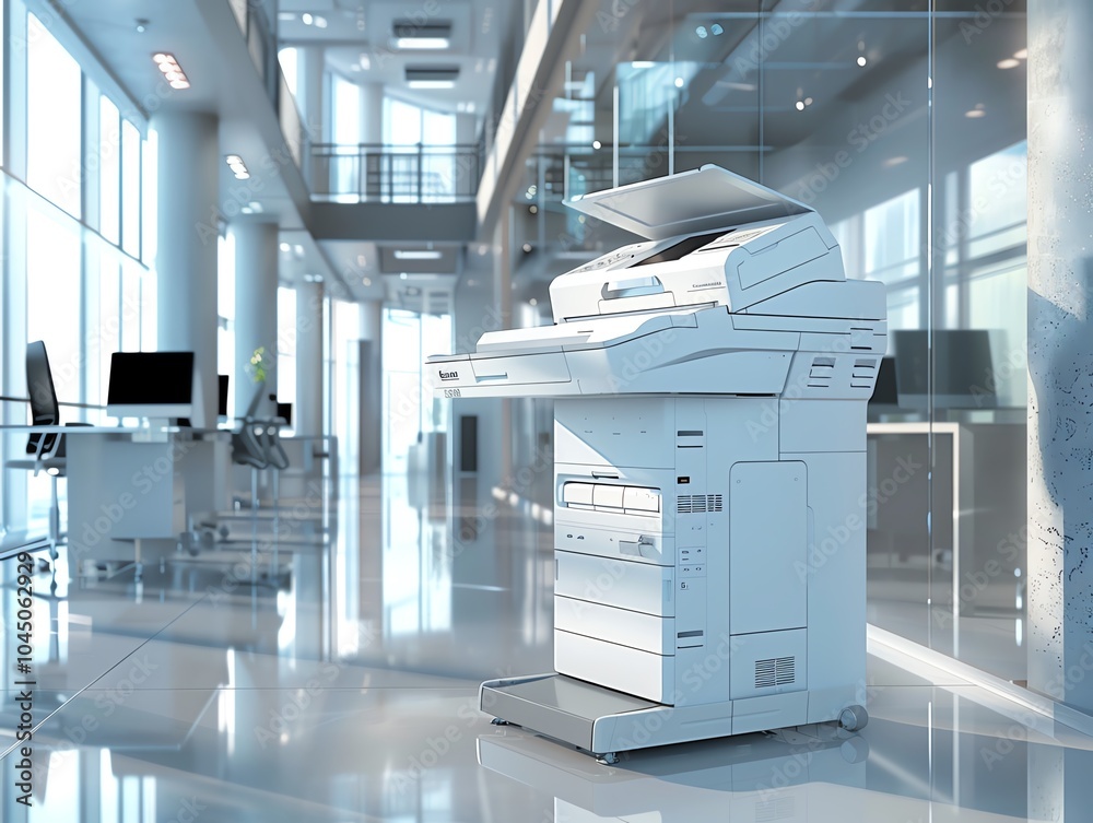 A copier in a sleek, modern office A copier in a sleek, modern office