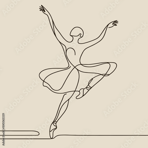 Ballerina dancing gracefully with passion and poise against simple background
