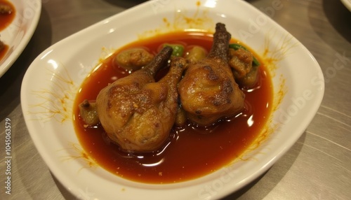  Deliciously cooked chicken drumsticks in a rich sauce