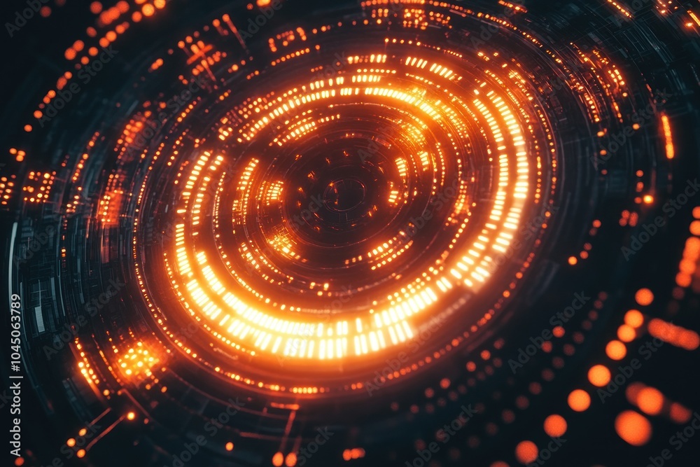 Abstract Circular Patterns with Glowing Lights Abstract Circular Patterns with Glowing Lights