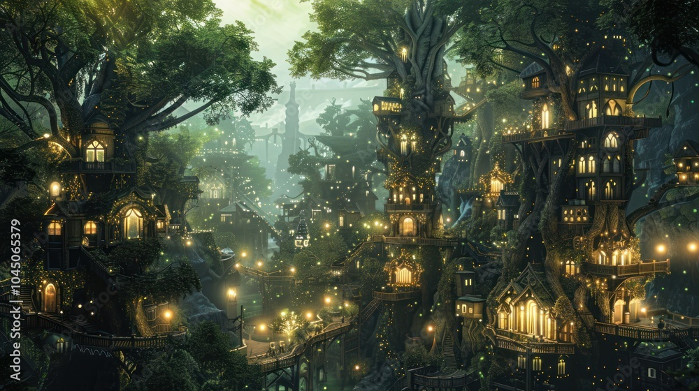 Obraz premium Enchanted Treetop City