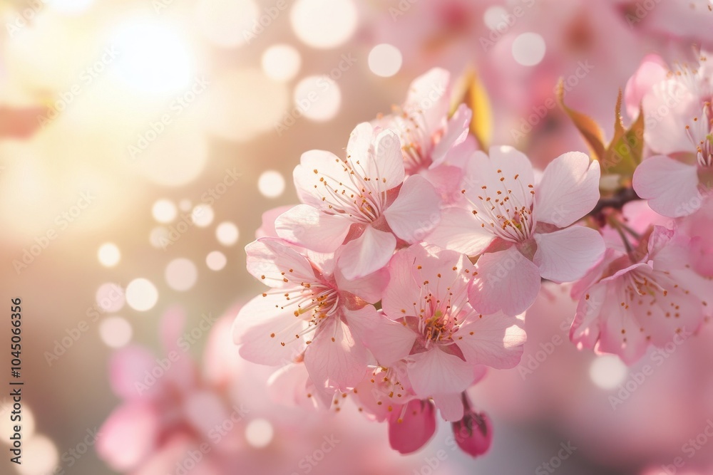 Beautiful Cherry Blossoms in Soft Spring Light Beautiful Cherry Blossoms in Soft Spring Light