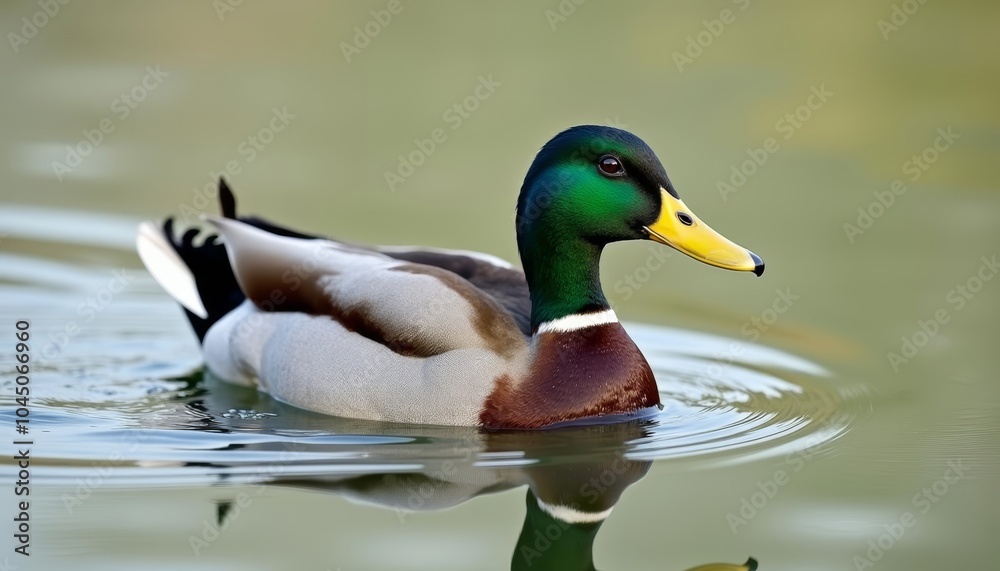 Peaceful moment in nature with a mallard duck Peaceful moment in nature with a mallard duck