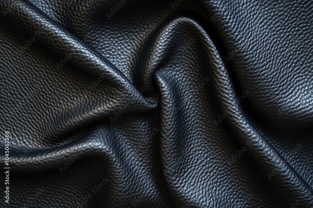 Textured Black Leather Fabric for Design Use Textured Black Leather Fabric for Design Use