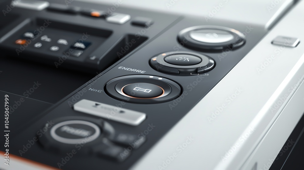 A copier with multiple function buttons highlighted A copier with multiple function buttons highlighted