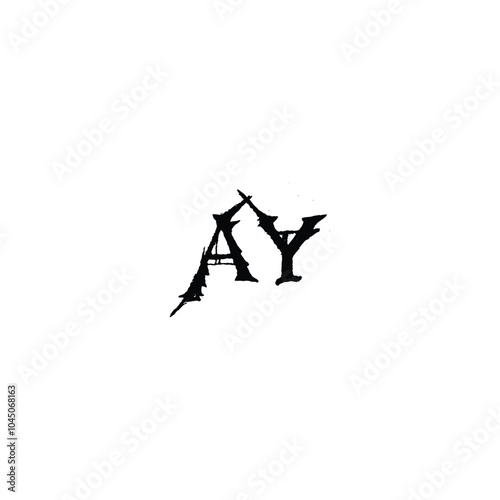 AY monogram logo design letter text name symbol monochrome logotype alphabet character simple logo