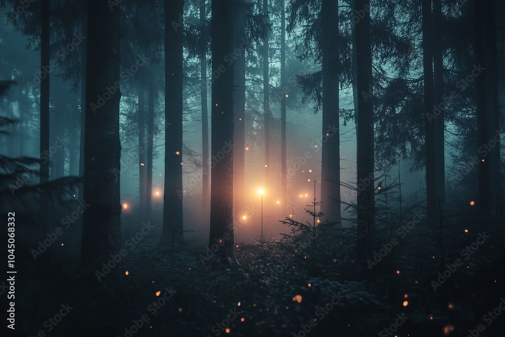 Fototapeta premium Fog In The Forest.