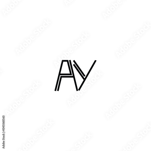 AY monogram logo design letter text name symbol monochrome logotype alphabet character simple logo