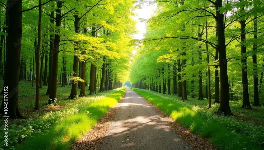 Fototapeta premium Enchanted Pathway A Journey Through the Heart of Nature