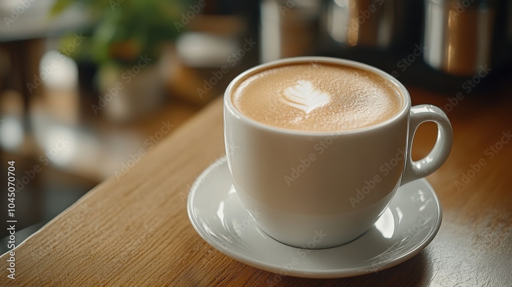 Warme Morgenstimmung mit frisch gebrühtem Cappuccino in gemütlicher Café-Atmosphäre