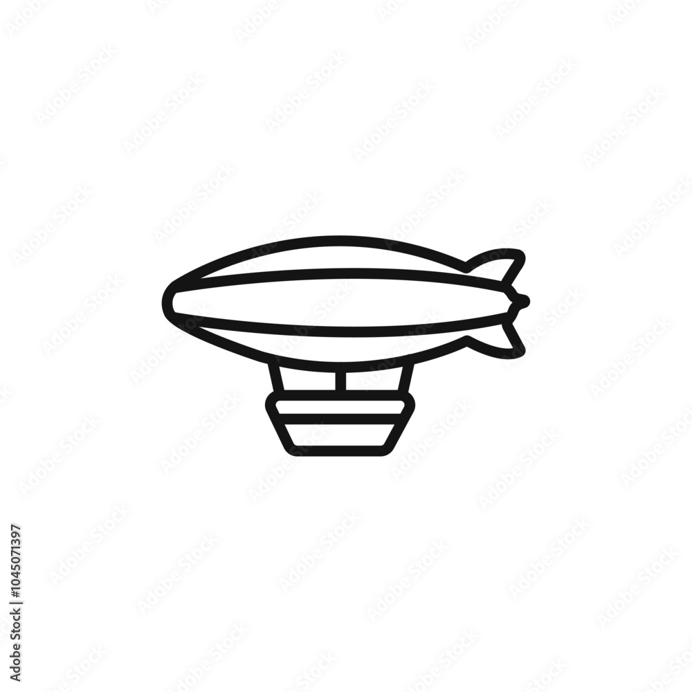 Airship icon Isolated flat vector in outline Airship icon Isolated flat vector in outline