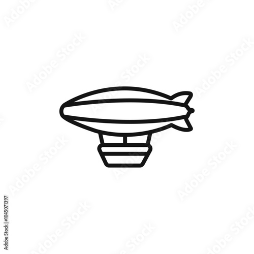 Airship icon Isolated flat vector in outline