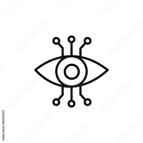 Bionic eye icon Isolated flat vector in outline