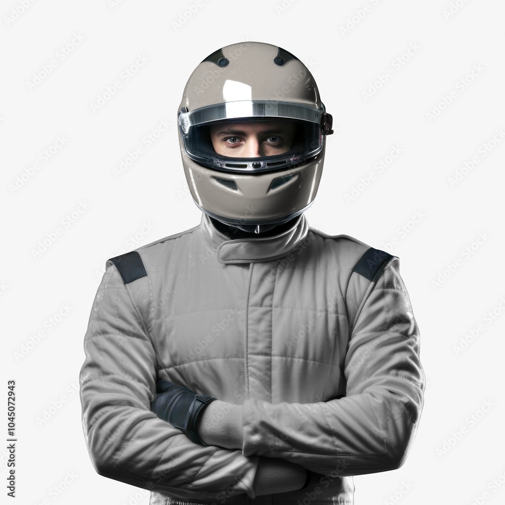 Race driver, isolated on white Race driver, isolated on white