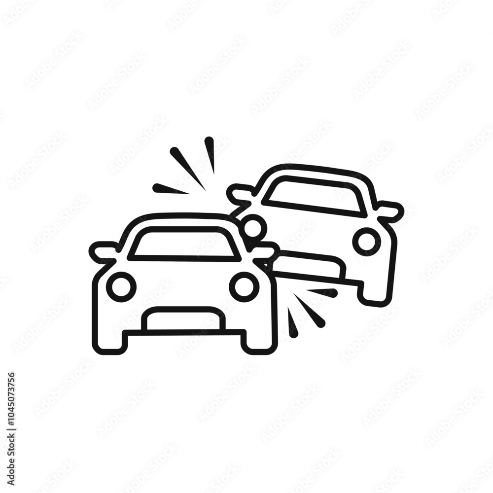 Fototapeta premium Car accident icon Isolated flat vector in outline